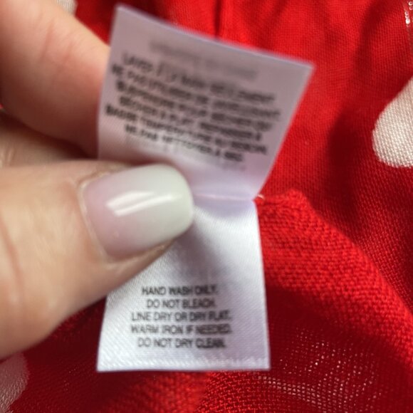 Pier 1 Imports Heart Print Scarf Red Metallic Rayon Drapey 20X72" Romance Love - Picture 5 of 7